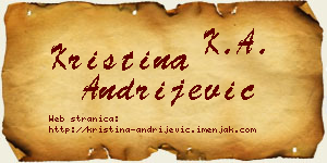 Kristina Andrijević vizit kartica